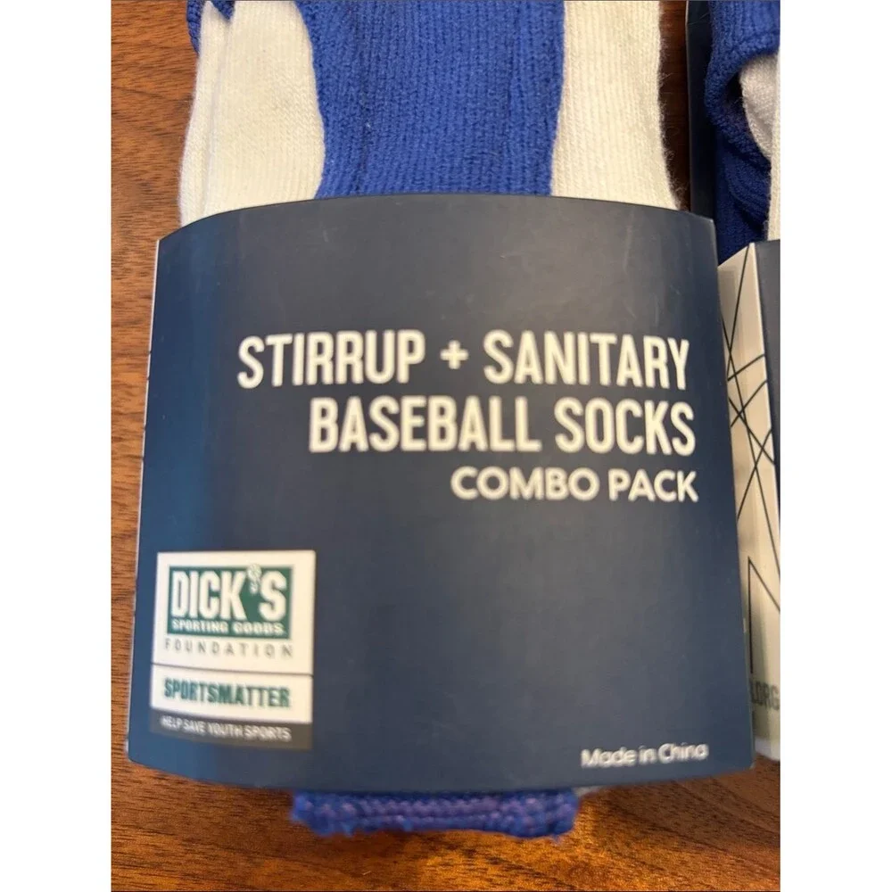 Dick’s Sporting Good Set of 2 Stirrup + Baseball Socks Combo Packs Size XS